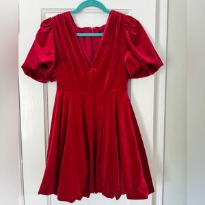 Red velvet bubble dress